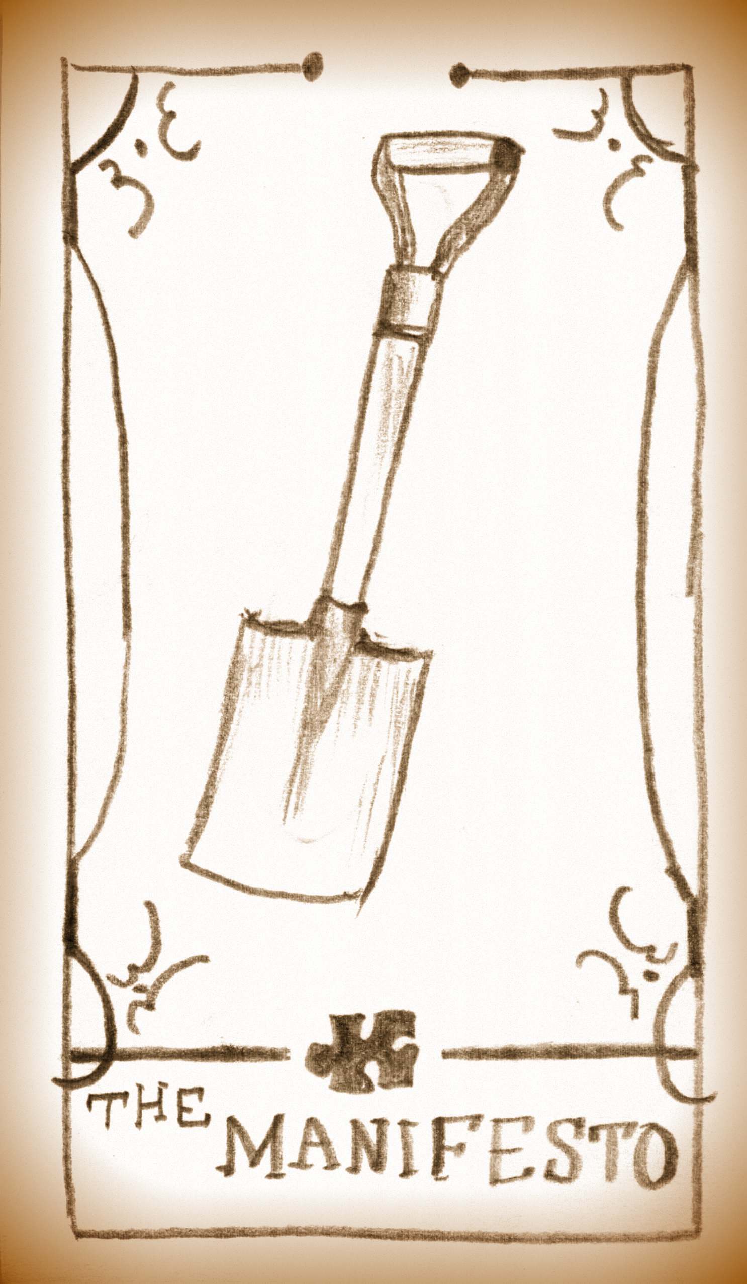 The Manifesto — tarot card illustration of a shovel